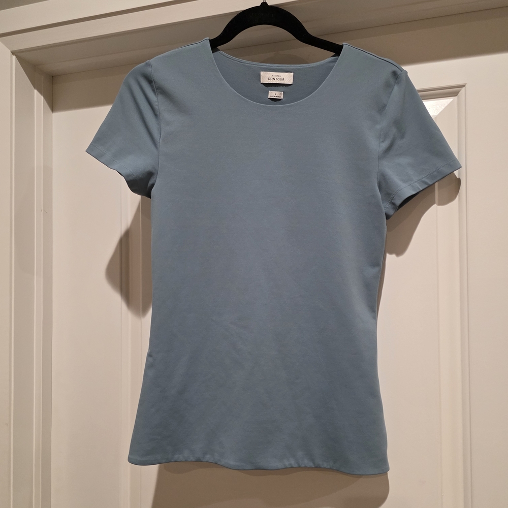 Babaton Sky Blue Crew Neck Short Sleeve Tee